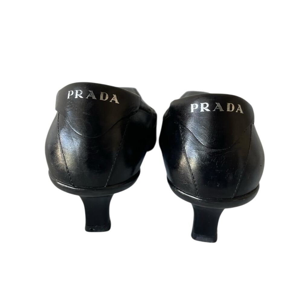 Prada Classic Black Leather Shoes Size:36.5/US:6.5 - Picture 4 of 6